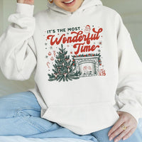 Christmas Tree Fireplace Hoodie, Its the Most Wonderful Time Hoodie, Comfy Vintage Winter Sweatshirt, Nostalgic Holiday Pullover Present