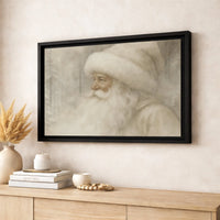 Snowy Forest Canvas Print, Vintage Santa Claus Wall Art, Rustic Santa Canvas, Christmas Wall Decor, Holiday Season Canvas Art Present