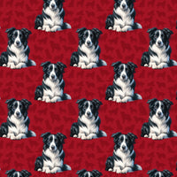 Adorable Dog Breed Gift Wrap Roll, Red Christmas Border Collie Wrapping Paper, Holiday Collie Wrapping Paper, Dog Lover Xmas Gift Wrapping Paper
