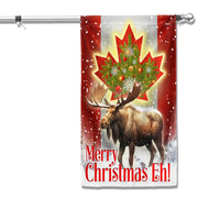 Moose Maple Leaf Merry Christmas Eh Yard Flag, Canadian Christmas Garden Flag, Double-Sided Winter Holiday Lawn Flag, Canada Porch Decor