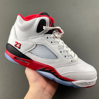High Top Sneakers, White Black Red Colorway, Lace Up Design, Casual Gift for Sneaker Fans