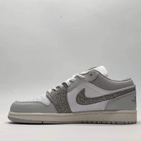 Low Top Sneakers, White Gray Colorway, Cracked Pattern, Lace Up Design, Casual Gift for Sneaker Fans