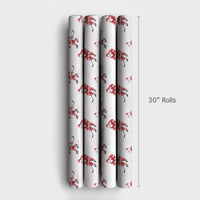 Watercolor Ice Hockey Gift Wrap, Hockey Santa Wrapping Paper, Sports Santa Christmas Wrapping Paper, Holiday Hockey Player Gift Wrap Paper