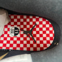 Retro Mid Top Sneakers, Black Red Yellow Colorway, Lace Up Design, Casual Gift for Sneaker Fans