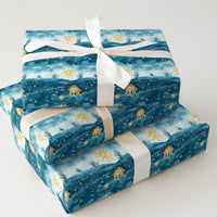 Blue Nativity Scene Gift Wrap, Unto Us a Child Is Born Wrapping Paper, Star of Bethlehem Paper, Christian Christmas Holiday Present Wrap