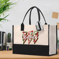 Festive Holiday Teacher Bag, Teacher Christmas Cotton Tote Bag, School Winter Canvas Shopper Bag, Adorable Educator Present, Christmas Tote