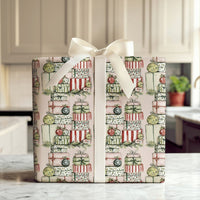 Watercolor Stacked Presents Gift Wrap, Christmas Wrapping Paper, Ornaments Holiday Gift Wrap Sheets, Festive Present Wrapping Paper