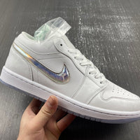 Low Top Sneakers, White Silver Colorway, Lace Up Design, Casual Gift for Sneaker Fans