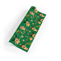Holiday Tree and Star Gift Wrap, Christmas Reindeer Wrapping Paper, Festive Xmas Wrapping Paper Roll, Winter Seasonal Holiday Present Paper