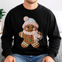 Yarn Knit Gingerbread Sweater, Adorable Gingerbread Man Sweatshirt, Christmas Holiday Crewneck, Festive Gingerbread Sweatshirt, Present for Her