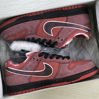Low Top Sneakers, Red Colorway, Lace Up Design, Casual Gift for Sneaker Fans