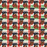 Plaid Dog Holiday Wrapping Paper, Rottweiler Christmas Wrapping Paper, Festive Winter Puppy Gift Wrapping Paper, Xmas Dog Lover Supplies