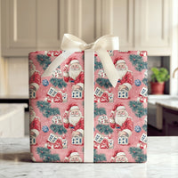 Dice and Cards Holiday Gift Wrap, Casino Santa Christmas Wrapping Paper, Humorous Gambling Xmas Wrapping Paper