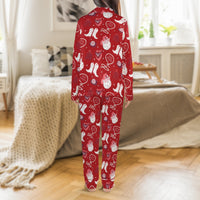 Western Cowboy Santa Pajamas, Ho Ho Howdy Satin Pajama Set, Retro Christmas Sleepwear, Country Holiday Pajama Set, Winter Present for Women