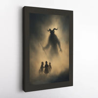 Dark Fantasy Demon Canvas Print, Krampus Canvas Wall Art, Gothic Horror Christmas Canvas, Spooky Holiday Wall Decor, Winter Myth Present