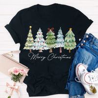 Festive Christmas Tree Shirt, Merry Christmas Tree T-Shirt, Retro Holiday Graphic Tee, Winter Xmas Pullover Tee, Christmas Present