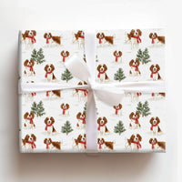 Christmas Dog Wrapping Paper, Cavalier King Charles Spaniel Wrapping Paper, Festive Puppy Gift Wrap, Holiday Pet Gift Wrapping Paper Roll