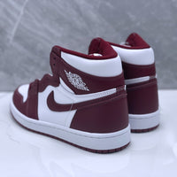 Basketball Shoes, White Burgundy Colorway, Retro, High Top, Lace Up Design, Casual Gift for Shoe Lovers