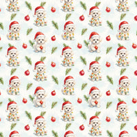 Adorable Watercolor Dog Gift Wrap, Maltese Puppy Christmas Wrapping Paper, Festive Puppy Holiday Wrapping Paper, Dog Lover Gift Wrap Roll