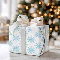 Winter Wonderland Gift Wrap, Light Blue Snowflake Wrapping Paper, Blue Snowflake Present Paper, Holiday Wrapping Paper, Christmas Gift Wrap