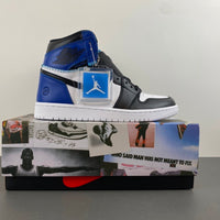 High Top Sneakers, White Black Blue Colorway, Lace Up Design, Casual Gift for Sneaker Fans