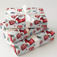 Watercolor Christmas Wrapping Paper Roll, Santa Rolling Dice Wrapping Paper, Tabletop Gamer Gift Wrap, Holiday Board Game Wrapping Paper