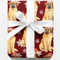 Festive Dog Holiday Gift Wrap, Anatolian Shepherd Wrapping Paper, Winter Dog Lover Wrapping Paper, Rustic Christmas Present Gift Wrap Roll