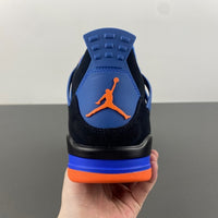Retro Low Top Sneakers, Blue Black Orange Colorway, Lace Up Design, Casual Gift for Sneaker Fans