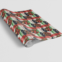 Plaid Holiday Dog Gift Wrap, Rottweiler Christmas Wrapping Paper, Festive Puppy Present Paper, Dog Lover Xmas Gift Wrapping Paper Roll