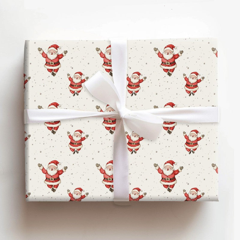 Jolly Santa Holiday Gift Wrap, Watercolor Santa Claus Wrapping Paper, Adorable Santa Claus Wrapping Paper, Festive Christmas Wrapping Paper