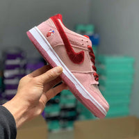 Low Top Sneakers, Pink White Colorway, Valentine Design, Lace Up Design, Casual Gift for Sneaker Fans