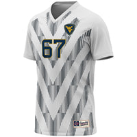 #1 West Virginia Mountaineers Lightweight Soccer Fashion Jersey - White