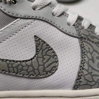 Low Top Sneakers, White Gray Colorway, Cracked Pattern, Lace Up Design, Casual Gift for Sneaker Fans