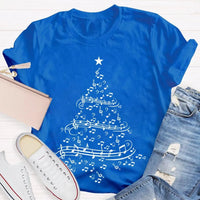 Holiday Musician Graphic Tee, Musical Notes Christmas Tree Shirt, Merry Christmas Music Lover Shirt, Music Teacher Holiday Present