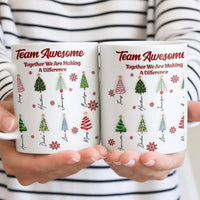 Custom Office Coworker Coffee Mug, Personalized Team Christmas Mug, Holiday Name Tree Ceramic Mug, Employee Appreciation Present for Staff