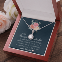Eternal Hope Cubic Zirconia Necklace, Granddaughter Necklace Present, White Gold Over Stainless Steel Pendant, Birthday Christmas Jewelry