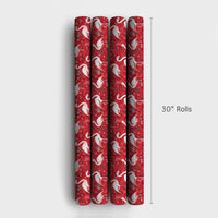 Tropical Winter Gift Wrap, Christmas Flamingo Wrapping Paper, Red Snowflakes Holiday Present Paper, Festive Flamingo Present Wrap Paper Roll