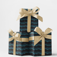 Starry Night Christmas Gift Wrap, Nativity Shepherd Gift Wrapping Paper, Holy Night Religious Wrapping Paper