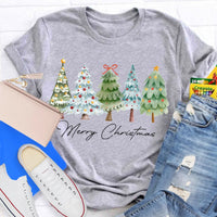 Festive Christmas Tree Shirt, Merry Christmas Tree T-Shirt, Retro Holiday Graphic Tee, Winter Xmas Pullover Tee, Christmas Present