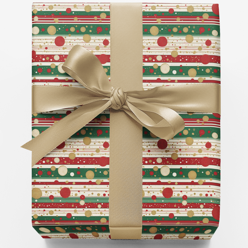 Peppermint Holiday Wrapping Paper, Candy Cane Stripe Christmas Wrapping Paper, Festive Red White Gift Wrapping Paper, Xmas Present Wrap