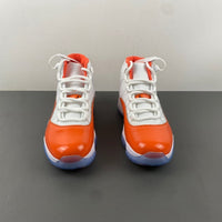 Low Top Sneakers, White Orange Colorway, Leather Footwear, Lace Up Design, Casual Gift for Sneaker Fans