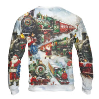 Vintage Santa Claus Train Sweatshirt, Christmas Steam Train Sweatshirt, Retro Holiday Train Crewneck, Winter Train Lover Sweatshirt