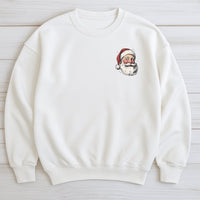 Minimal Chest Santa Crewneck, Vintage Santa Claus Sweatshirt, Retro Santa Claus Holiday Sweater, Comfy Christmas Sweatshirt Present for Women