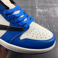 Low Top Sneakers, Blue White Black Colorway, Reverse Hook Design, Lace Up Design, Casual Gift for Sneaker Fans