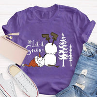 Let It Snow Teacher Shirt, Humorous Snowman Christmas T-Shirt, Adorable Winter Holiday Tee, Festive Classroom Graphic T-Shirt, Teacher Xmas Present