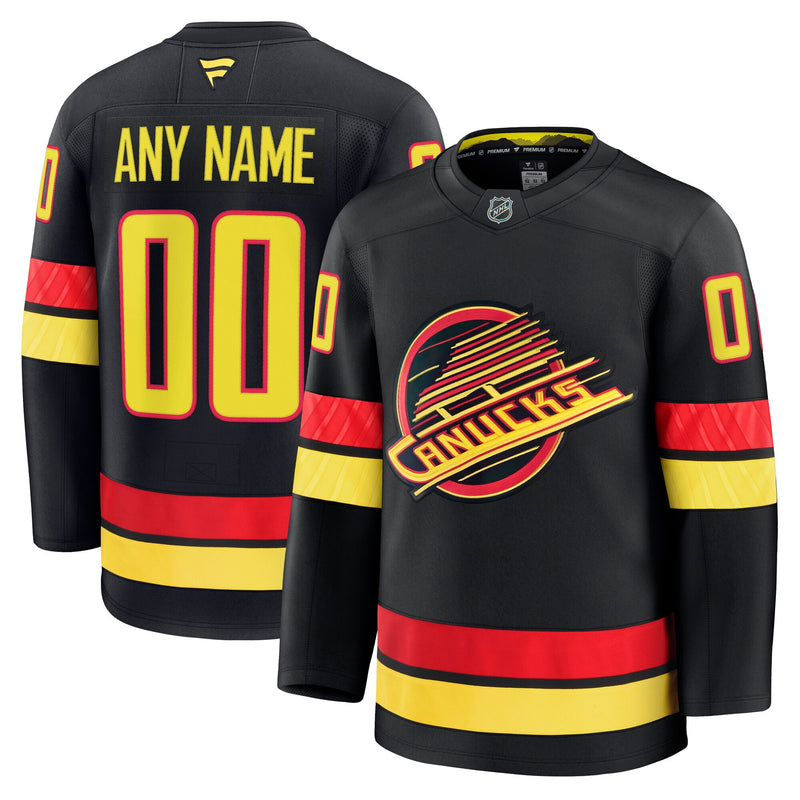 Vancouver Canucks Black Alternate Premium Custom Jersey