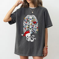 Skeleton Baby Holiday Lights Tee, Christmas Pregnancy T-Shirt, Humorous Maternity Xmas Shirt, Adorable Pregnancy Announcement T-Shirt, Baby Reveal