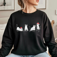 Spooky Kitten Santa Hat Sweater, Christmas Cat Ghost Sweatshirt, Adorable Creepmas Cat Ghost Crewneck, Humorous Ghost Cat Sweatshirt, Holiday Present