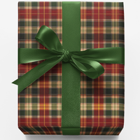 Classic Holiday Gift Wrap, Northwood Tartan Plaid Wrapping Paper, Rustic Christmas Wrapping Paper, Birthday and Xmas Present Wrapping Paper