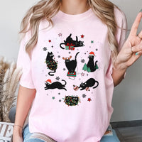 Humorous Holiday Kitten Shirt, Christmas Cat T-Shirt, Adorable Xmas Cat Graphic Tee, Animal Lover Christmas T-Shirt, Winter Holiday Cat Shirt